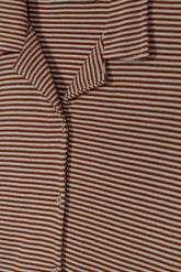 Cocoa Stripe Cuban Polo Shirt